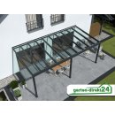 Superior Terrassenüberdachungen für VSG Glas 4,06m x 2,00m Anthrazit Ohne Glaseindeckung
