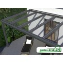 Superior Terrassenüberdachungen für VSG Glas 4,06m x 2,00m Anthrazit Ohne Glaseindeckung