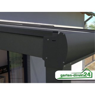 Superior Terrassenüberdachungen für VSG Glas 4,06m x 3,00m Anthrazit VSG klar, 8mm