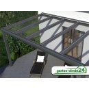 Superior Terrassenüberdachungen für VSG Glas 4,06m x 3,00m Anthrazit VSG milchig opal, 8mm