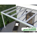 Superior Terrassenüberdachungen für VSG Glas 4,06m x 3,50m Weiß Ohne Glaseindeckung