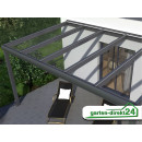 Superior Terrassenüberdachungen für VSG Glas 5,06m x 3,50m Anthrazit Ohne Glaseindeckung
