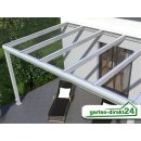 Superior Terrassenüberdachungen für VSG Glas 6,06m x 4,00m Weiß VSG milchig opal, 8mm