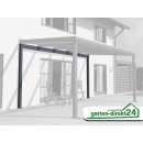 GD24 Alu-Ständerwerk für wandseitige Abstützung (4m Breite) Anthrazit Superior- oder Vintage -Terrassendach für VSG Glas