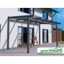 GD24 Alu-Ständerwerk für wandseitige Abstützung (4m Breite) Weiß Superior- oder Vintage -Terrassendach