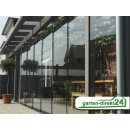 GD24slide Glasschiebewand - 4m Breite, 6-spurig Anthrazit inklusive 8mm ESG, klar