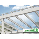 Freistehende Alu Überdachung für VSG Glas 9,06m x 2,50m Weiß VSG grau, 8mm