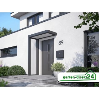 Vordach Home 1,50m x 0,80m Anthrazit PLEXIGLAS®, Opal - Seitenteil: PLEXIGLAS®, Opal