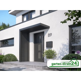 Vordach Home 1,98m x 0,95m Anthrazit Rhombus, Anthrazit - Seitenteil: Rhombus, Anthrazit