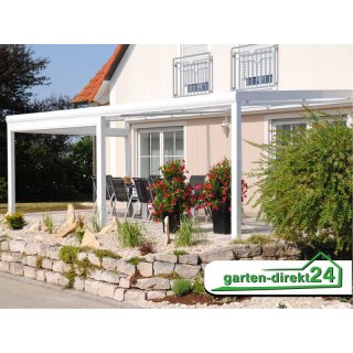 Superior Terrassenüberdachungen mit Stegplatten 5,06m x 3,50m Weiß Deluxe, transparent