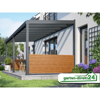 Alu-Lamellenwand (geschlossen) für Terrassenüberdachungen, Golden Oak