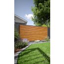 Alu-Lamellenzaun, Rhombus geschlossen, Golden Oak, Alu-Profile anthrazit