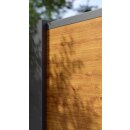 Alu-Lamellenzaun, Rhombus geschlossen, Golden Oak, Alu-Profile anthrazit