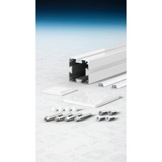 Alu Zaunpfosten-Set, weiß