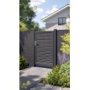 Alu-Gartentor anthrazit, mit Rhombusprofilen offen, 1...