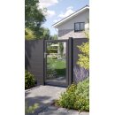 Alu-Gartentor anthrazit, Glas, 1 Meter Breite