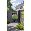 Alu-Gartentor anthrazit, Glas, 1 Meter Breite