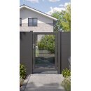Alu-Gartentor anthrazit, Glas, 1 Meter Breite