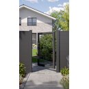 Alu-Gartentor anthrazit, Glas, 1 Meter Breite