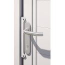 Alu-Gartentor weiß, Glas, 1 Meter Breite