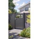 Alu-Gartentor anthrazit, Trennwandprofile mit Glas, 1...