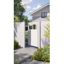 Alu-Gartentor weiß, Trennwandprofile mit Glas, 1...