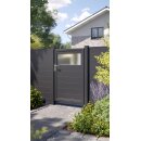 Alu-Gartentor anthrazit, Trennwandprofile mit...