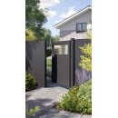 Alu-Gartentor anthrazit, Trennwandprofile mit...