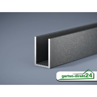 Aluminium-U-Profil, 30 x 20 x 30 x 2 mm 3000 mm, Anthrazit