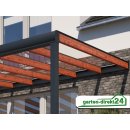 Ambiente Terrassenüberdachungen mit Stegplatten 4,06m x 3,00m Anthrazit bronze Pinie/Lärche RC 260