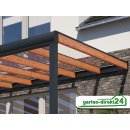 Ambiente Terrassenüberdachungen mit Stegplatten 4,06m x 3,00m Anthrazit bronze Pinie/Lärche RC 260